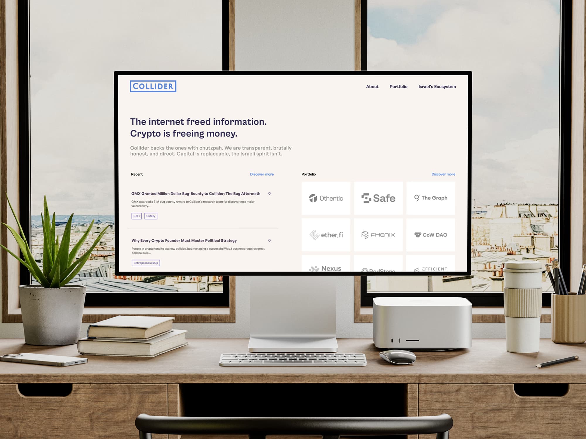 Collider, investor deck cover and supporting slide spreads