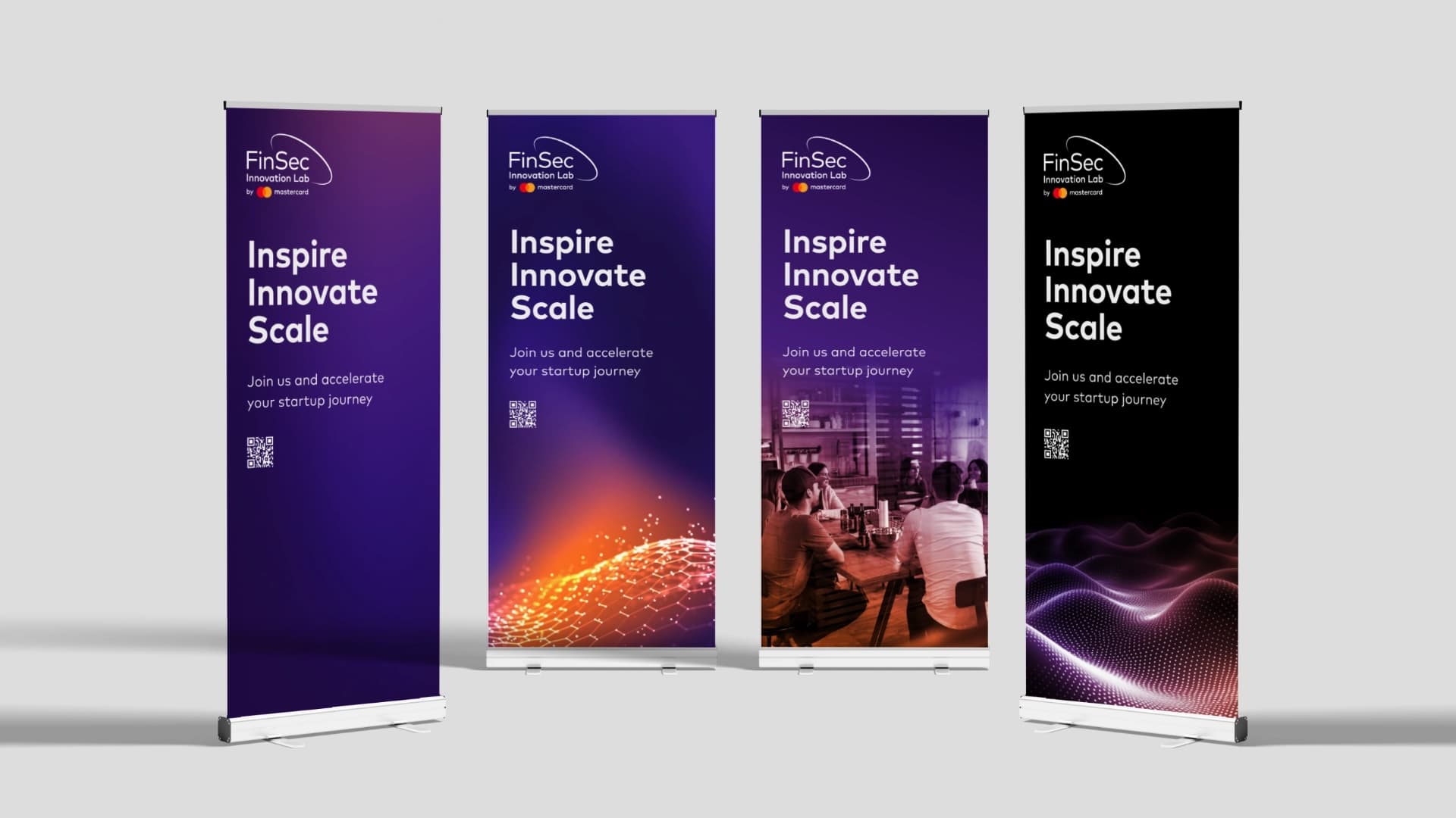 FinSec, roller banners on location at a conference