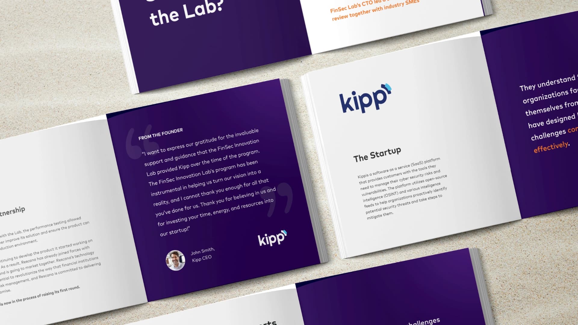 FinSec, printed case study books with brand-aligned covers
