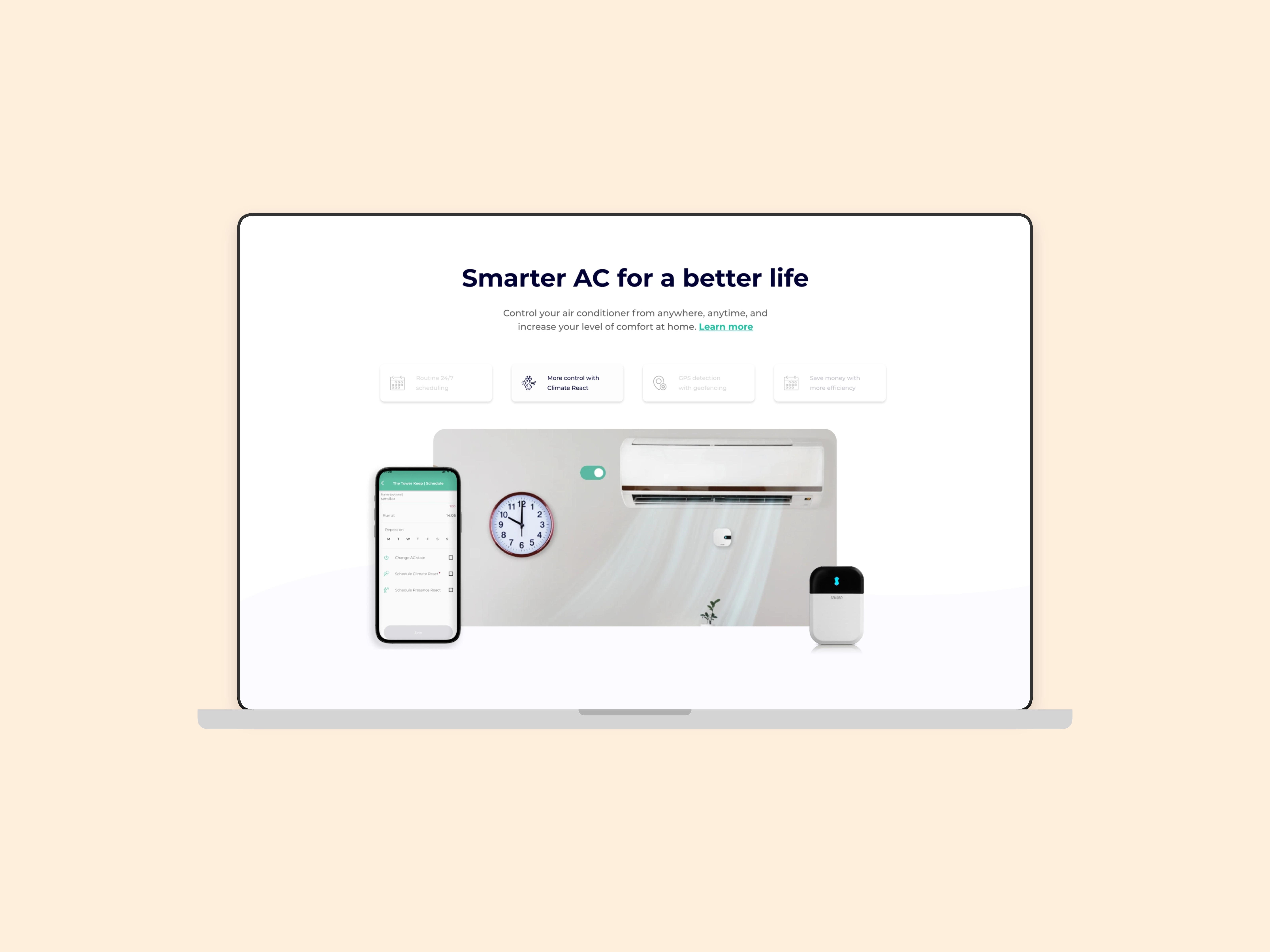 Sensibo — mobile responsive view